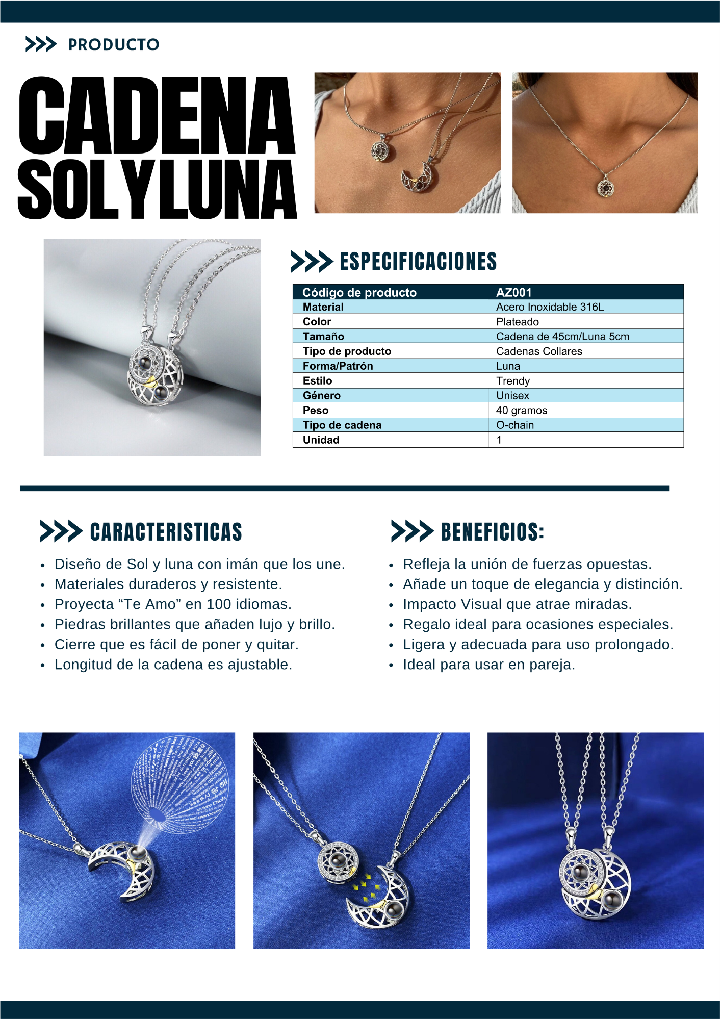 CONEXION ETERNA CADENA SOL Y LUNA