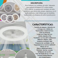 FOCO LED VENTILADOR DE TECHO